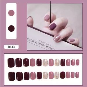 Nail Tip Fake Art Press on Nails with Glue Designs